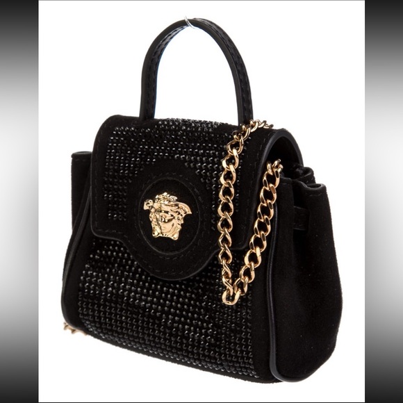 Versace Suede crystal embellished mini bag NEW ( AUTHENTIC) - Picture 10 of 16